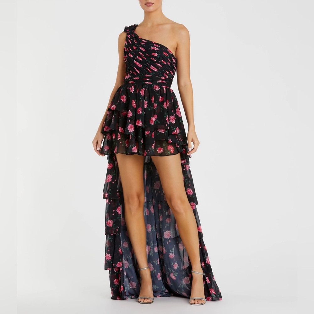 NWOT Mac Duggal High Low Floral Dress
